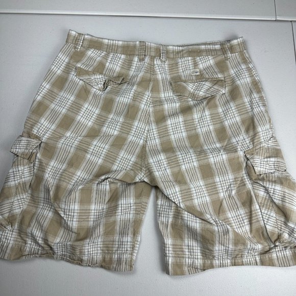 Quiksilver Edition Plaid Cargo Shorts Men Adult Size 38 Brown Used - Picture 1 of 10